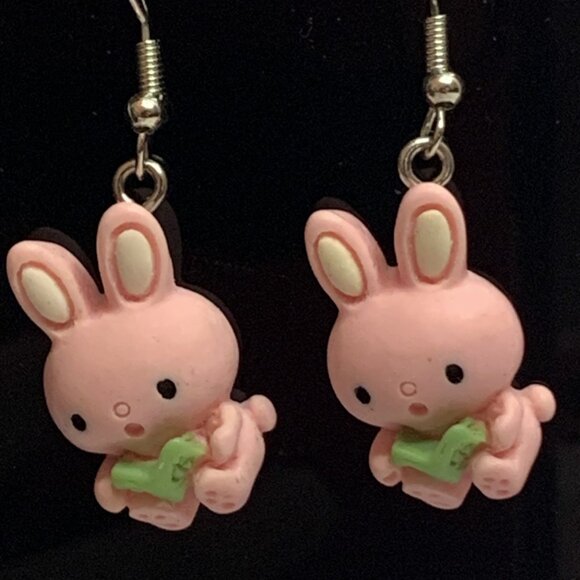 Book Earring, Bunny Earring, Easter Earring, Rabbit Earring, Easter Jewelry - Picture 1 of 5